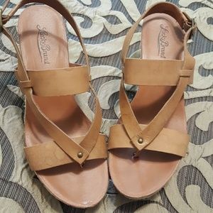 Lucky brand leather wedges